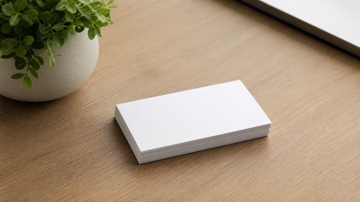 A one-page reference list on a desk kept separate from a printed resume beside a laptop