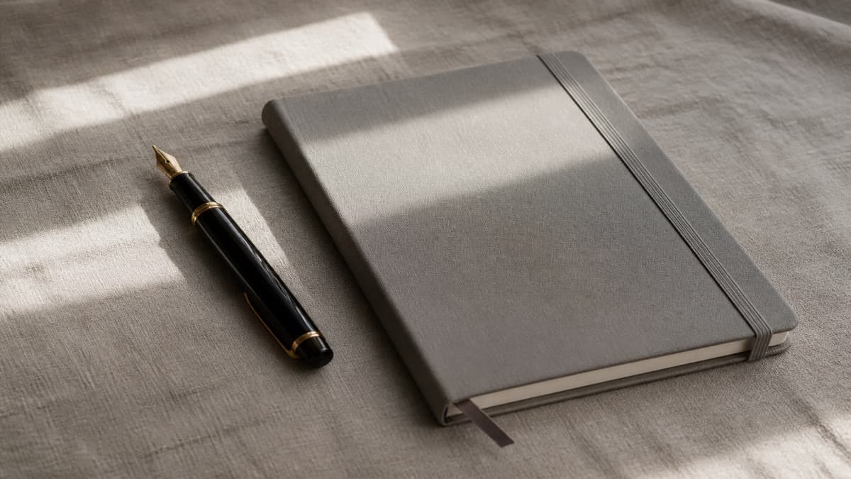 Notebook with a crossed-out career objective next to a short rewritten sentence and a printed job ad